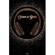 Drum n Bass Planner: Drum n Bass Golden Headphones Music Calendar 2020 - 6 x 9 inch 120 pages gift