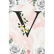 V: Cute Initial Monogram Letter A Gratitude and Daily Reflection Journal For Mindfulness and Productivity A 120 Day