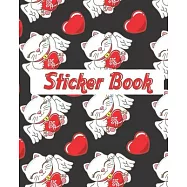 Sticker Book: Permanent Blank Sticker Collection Book for Kids and Adults with Japanese Lucky Cat Maneki Neko Cupid