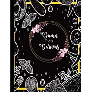 Damn That’’s Delicious: Favorite Recipes and Meals Floral Vintage Flowers, color ful with lots of ingredients list