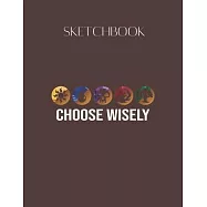 SketchBook: Mana Symbols Gathering Magic Choose Wisely Blue Red Green2 Designed Lovely Blank Plain White Paper