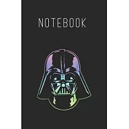 Notebook: Star Wars Darth Vader Head Neon Gradient Graphic Size Blank Pages Lined Journal Notebook with Black Cover