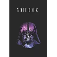 Notebook: Star Wars Darth Vader Space Helmet Galaxy Size Blank Pages Lined Journal Notebook with Black Cover Size 6in x