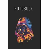 Notebook: Star Wars Darth Vader Trooper Helmets Psychedelic Drip Size Blank Pages Lined Journal Notebook with Black