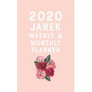 JANEK planner 2020-2021, planner calendar 2020 for JANEK Monthly Weekly 2020 Planner A beautiful: Planner 2020