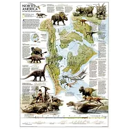 National Geographic: Dinosaurs of North America Wall Map (22.25 X 30.5 Inches)