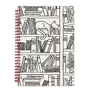 Cat on Bookshelf 6 X 8" Wire-O Journal