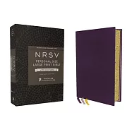 Nrsv, Personal Size Large Print Bible with Apocrypha, Premium Goatskin Leather, Purple, Premier Collection, Comfort Print