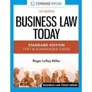 Cengage Infuse for Miller&rsquo;&rsquo;s Business Law Today, Standard: Text & Summarized Cases, 2 Terms Printed Access Card