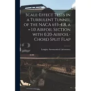 Scale-effect Tests in a Turbulent Tunnel of the NACA 653-418, a = 1.0 Airfoil Section With 0.20-airfoil-chord Split