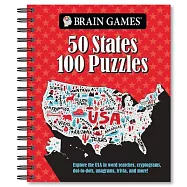 Brain Games - 50 States 100 Puzzles: Explore the USA in Word Searches, Cryptograms, Dot-To-Dots, Anagrams, Trivia, and