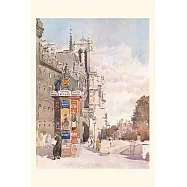 Vintage Journal Painting of Poster Kiosk