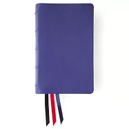 Niv, Side-Column Reference Bible, Personal Size, Premium Goatskin Leather, Blue, Premier Collection, Art Gilded Edges, Comfort Print