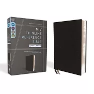 Niv, Thinline Reference Bible, Large Print, European Bonded Leather, Black, Red Letter, Comfort Print