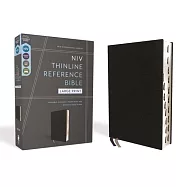 Niv, Thinline Reference Bible, Large Print, European Bonded Leather, Black, Red Letter, Thumb Indexed, Comfort Print