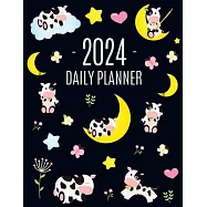 Cow Planner 2024: Cute 2024 Daily Organizer: January-December (12 Months) Pretty Farm Animal Scheduler With Calves