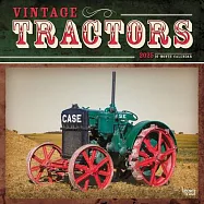 Vintage Tractors 2025 12 X 24 Inch Monthly Square Wall Calendar Plastic-Free