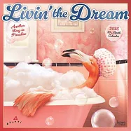 Avanti Livin’ the Dream Official 2025 12 X 24 Inch Monthly Square Wall Calendar Foil Stamped Cover Plastic-Free