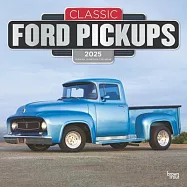 Classic Ford Pickups Official 2025 12 X 24 Inch Monthly Square Wall Calendar Foil Stamped Cover Plastic-Free