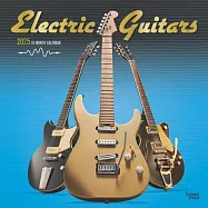 Electric Guitars 2025 12 X 24 Inch Monthly Square Wall Calendar Foil Stamped Cover Plastic-Free Browntrout Instrument