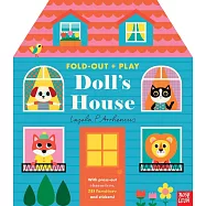 豪華立體娃娃屋(四間立體場景，附紙偶+道具+貼紙)Fold-Out + Play: Doll’s House