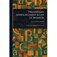 Preliminary Announcement & List of Members
