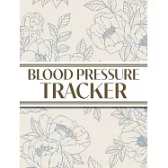 XL Large Print 1-Year Blood Pressure Tracker (Blue Roses on Cream): 8"x10" Hardcover 52+ Extra Weeks Daily Blood