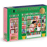 Galison Wisdom & Whimsy &ndash; 1000 Piece Foil Jigsaw Puzzle Featuring Beautiful Artwork of A Bookshop Scene