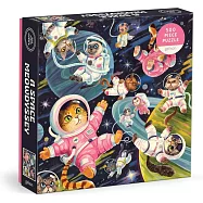 Galison Space Meowdyssey &ndash; 1000 Piece Jigsaw Puzzle Featuring Beautiful Artwork of A Cosmic Cat Filled Galaxy