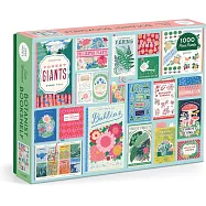 Galison Ever Upward Botanist Bookshelf &ndash; 1000 Piece Jigsaw Puzzle Featuring Beautiful Artwork of A Floral Planting