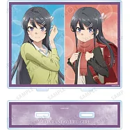 青春豬頭少年不會夢到紅書包女孩大壓克力立牌：櫻島麻衣&紅書包女孩