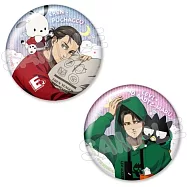 進撃的巨人x三麗鷗胸章組：艾連x帕洽狗、里維x酷企鵝