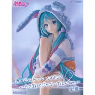 初音未來 泡麵蓋公仔 藍色兔耳連帽睡衣Ver.