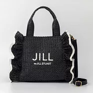 JILL by JILL STUART時尚單品：編織肩提包(BLACK ver.)