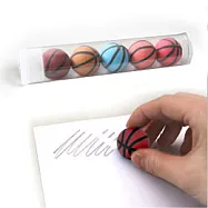 【允拓】高潔淨造型橡皮擦-籃球5入裝 深棕,駝,藍,磚