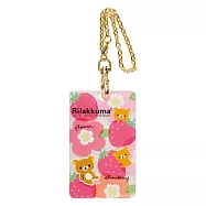 San-X 懶熊吊掛卡片式車票夾。北歐草苺