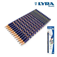 【德國LYRA】三角洞洞鉛筆(細)12入-HB 皇室藍