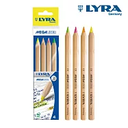 【德國LYRA】六角原木霓虹彩色鉛筆(4色)