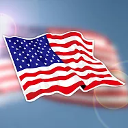 【國旗商品創意館】美國旗飄揚抗UV、防水貼紙2入/USA/世界多國款可選購