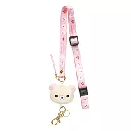 San-X 懶熊悠閒系列大頭毛絨頸鏈掛繩。懶妹