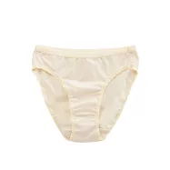 【和諧生活有機棉】仕女中腰高叉內褲-經典棉質(2入) L 原棉米白