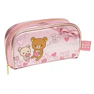 San-X 拉拉熊紅粉愛心系列粉亮筆袋化妝包