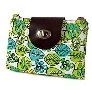 layoo 來喲│【小旅行】真皮帆布斜背包護照套5.5吋手機套-森林綠