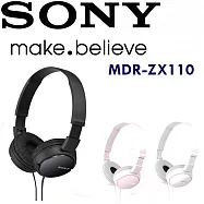 Sony MDR-ZX110隨身好音質 可折疊方便攜帶 舒適耳罩式耳機3色 勇氣黑 公司貨保固一年 勇氣黑