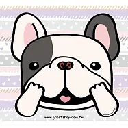 鬼畫福 法鬥造型大貼紙(可防水)-牛奶糖