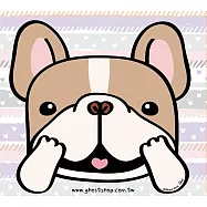 鬼畫福 法鬥造型大貼紙(可防水)-焦糖牛奶