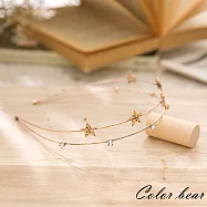 【卡樂熊】仙履奇緣刻字星光水鑽雙圈髮箍-金色