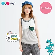 點-點 撞色貼布口袋點點背心(2色)-F FREE綠