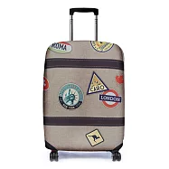 【Bibelib】行李箱套-世界足跡款 淺棕色(適用26-31吋行李箱)