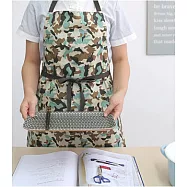 [Mamae] 韓國同步販售 迷彩圖案圍裙 簡約風格 成人廚房工作服圍裙綠色